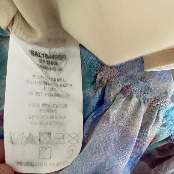 Patbo Blossum Tiered Blue Purple Print Maxi Skirt size 4 - Picture 8 of 8